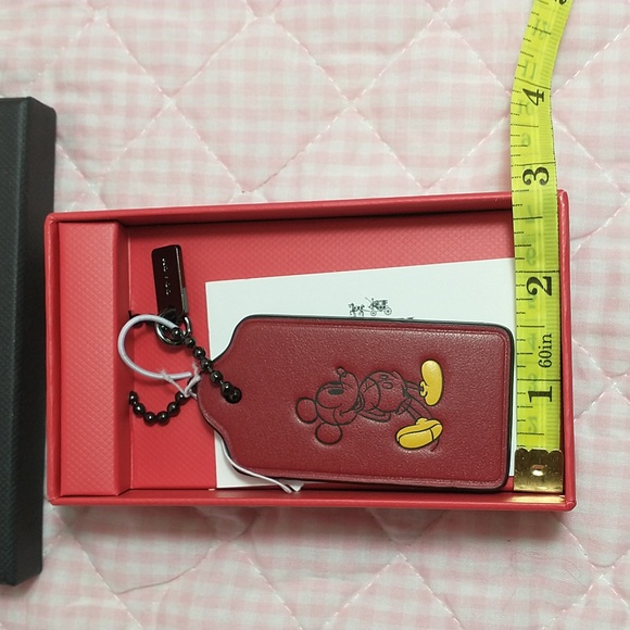 Disney x Coach Red Mickey Mouse Hang Tag Keychain / Bag Charm - Picture 3 of 4